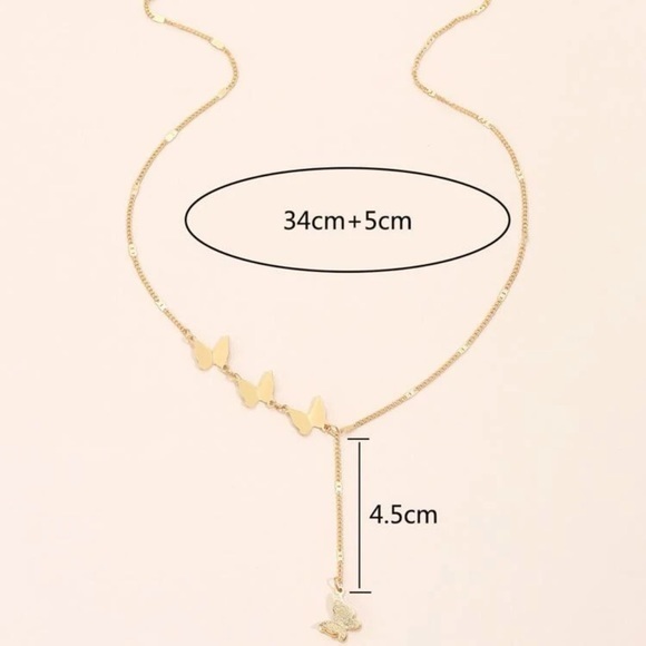 Butterfly Charm Necklace Golden Lariat - Picture 5 of 8